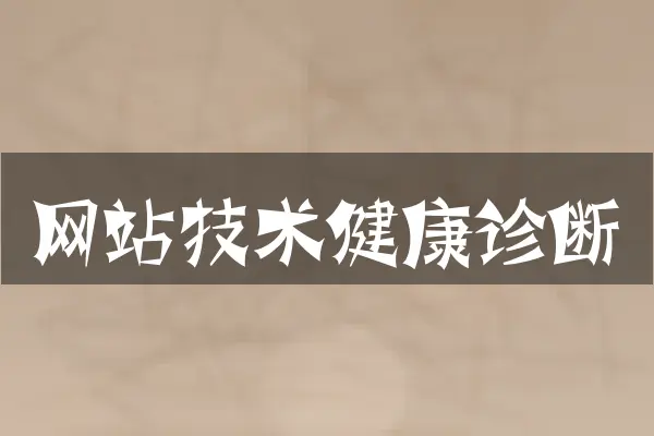 网站技术健康诊断